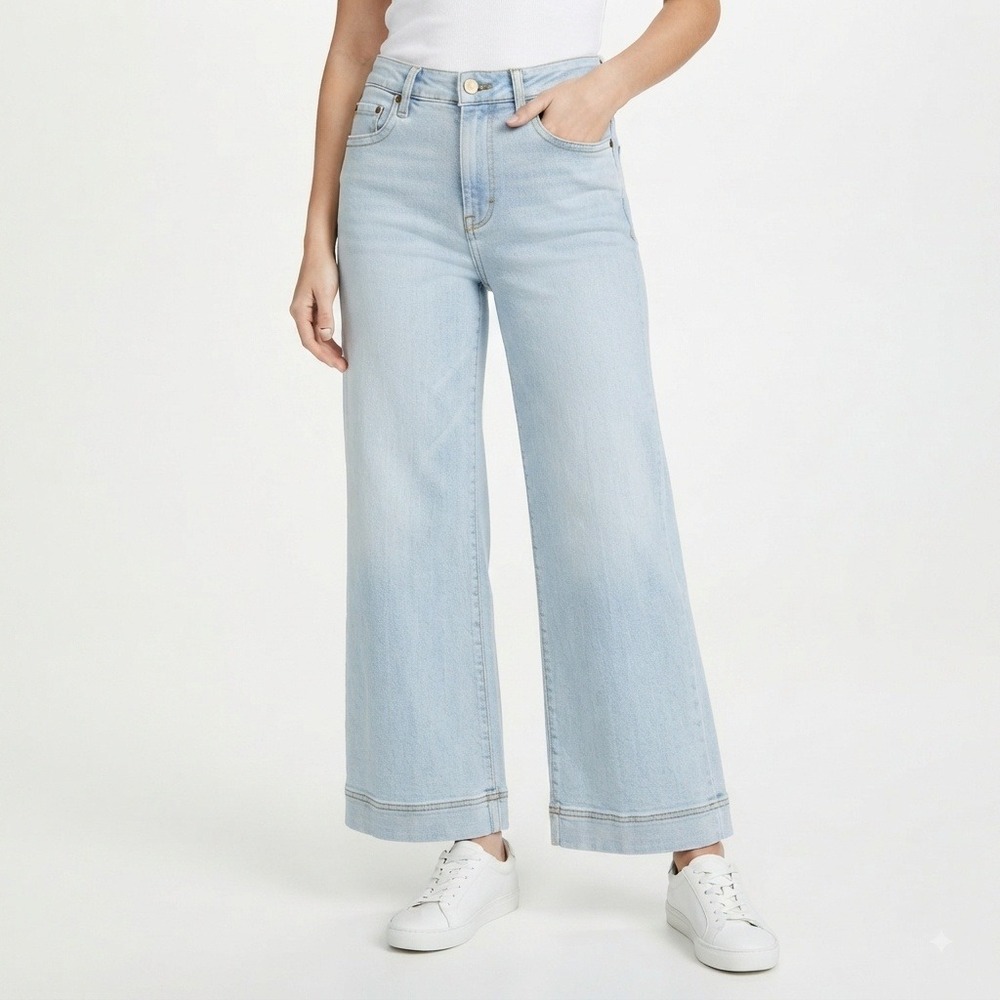 Maeve High Rise Wide Leg Jeans Light Wash Blue Women Size 25 Cotton Denim Casual
